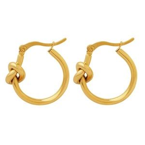 Knotted circle hoop earring
